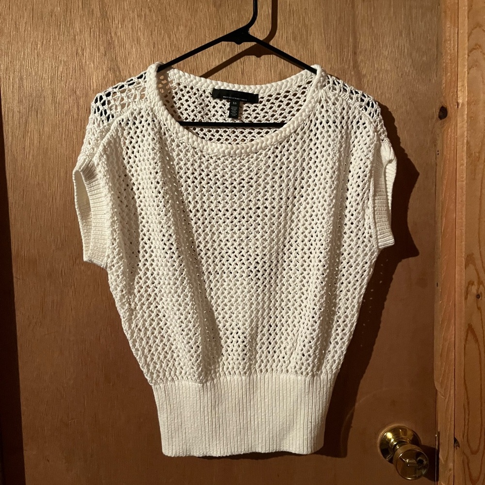 White House Black Market Ivory Knit Top
